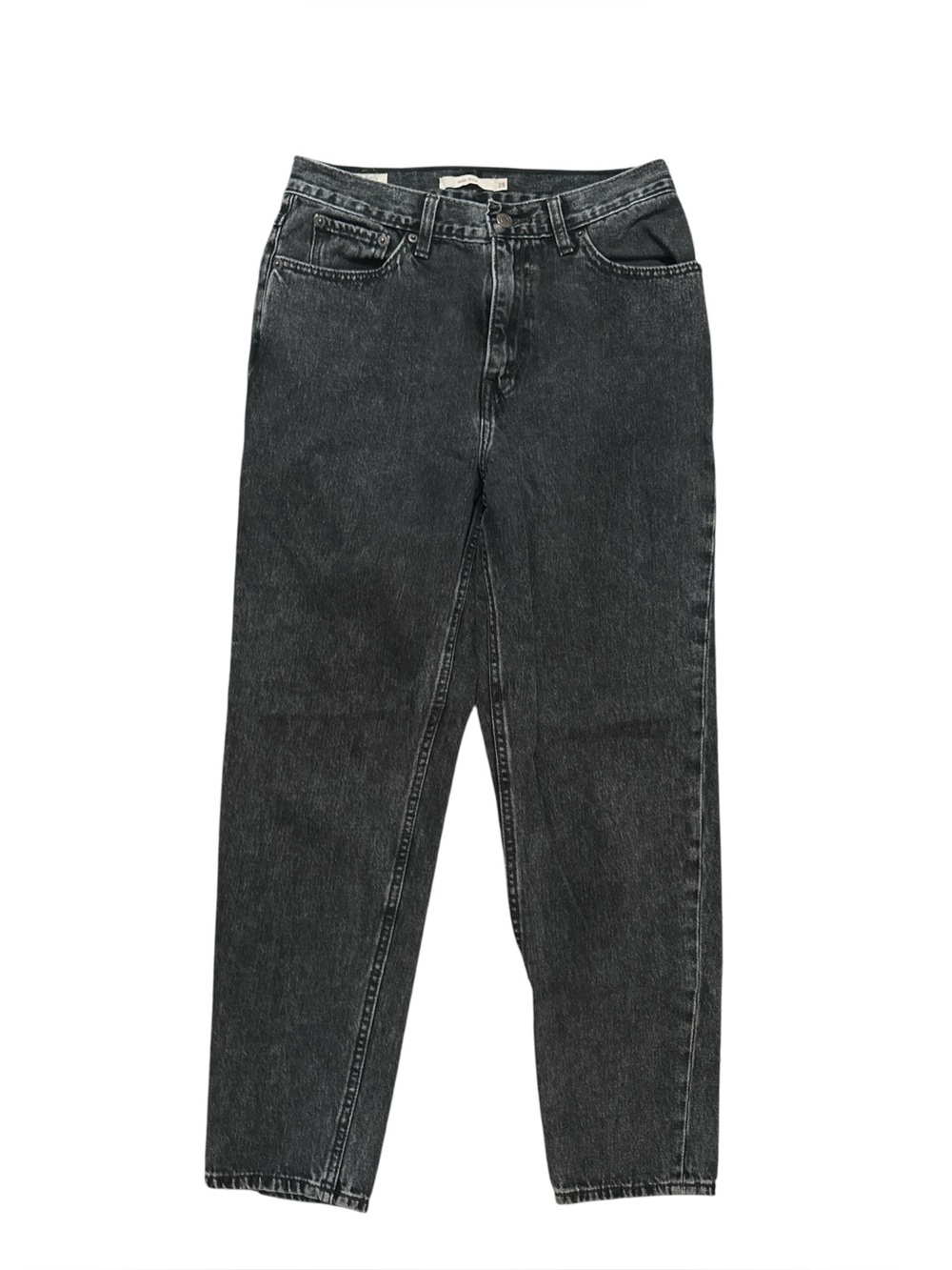 Levi's Women's Size 28W Mom Jeans in Washed Black Casual Every Day Denim Retro